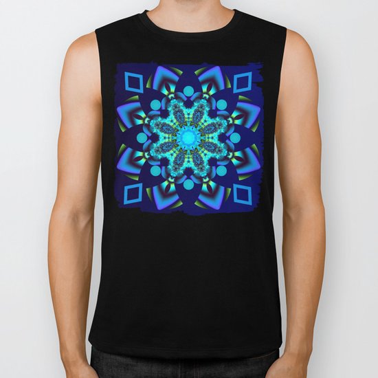 Geometric kaleidoscope flower Biker Tank