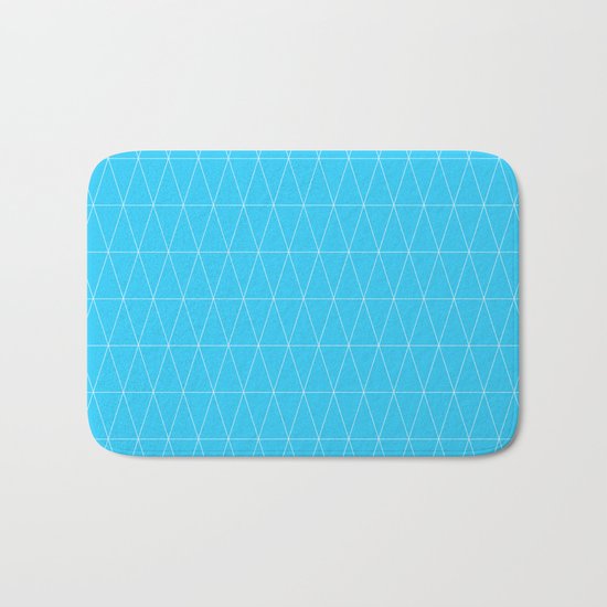 Triangle Pattern Bath Mat | simple geometric triangle pattern white on teal mix Triangle Pattern Bath Mat | simple geometric triangle pattern white on teal mix