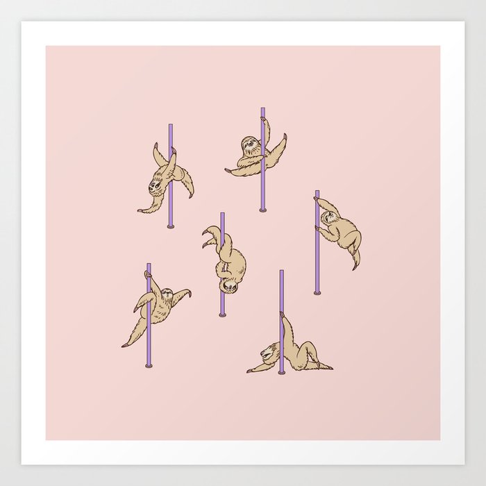 Sloths Pole Dancing Club Kunstdrucke Sloths Pole Dancing Club Kunstdrucke