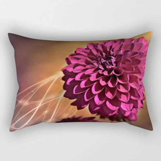 Red dahlia light effect Rectangular Pillow