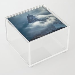 Argentina Photography - Tall Mountain Going Through The Clouds Acrylic Box