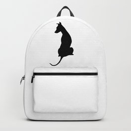 Pip at the Window Backpack | Pip, Graphicdesign, Faithful, Silhouette, Elegant, Digital, Waiting, Blackwhippet, Sighthound, Watching 