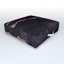 Agate Purple Gold Glitter Design Outdoor Floor Cushion