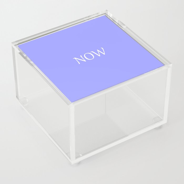 Now Periwinkle Blue pastel solid color modern abstract illustration  Acrylic Box