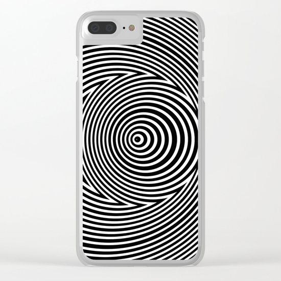 Black and White Dizzy Clear iPhone Case