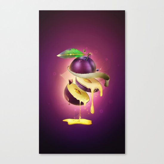 Sliced Plum Canvas Print