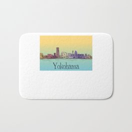 Yokohama Japan cityscape skyline lanscape Bath Mat | Lanscape, Worldtraveler, Scribbleart, Cityscape, Skyline, Wanderlust, Lifechanging, Watercolor, Tourist, Hiking 