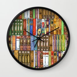 Seamless pattern with books Wall Clock
