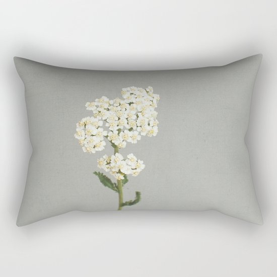 White Flowers Rectangular Pillow
