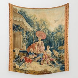 Antique 18th Century Italian Garden Tapestry Francois Boucher Wall Tapestry
