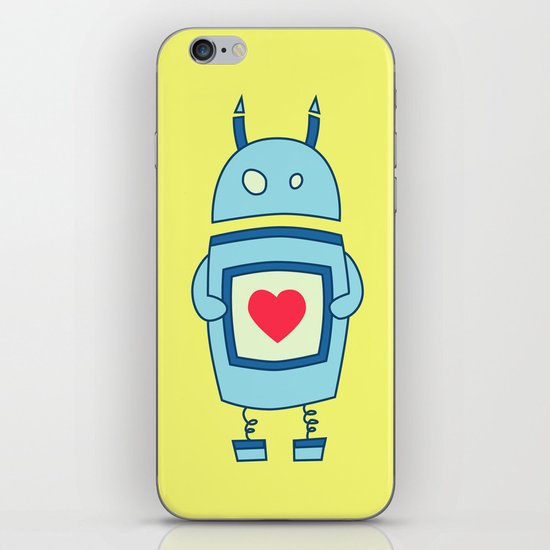 Cute Clumsy Robot With Heart iPhone Skin