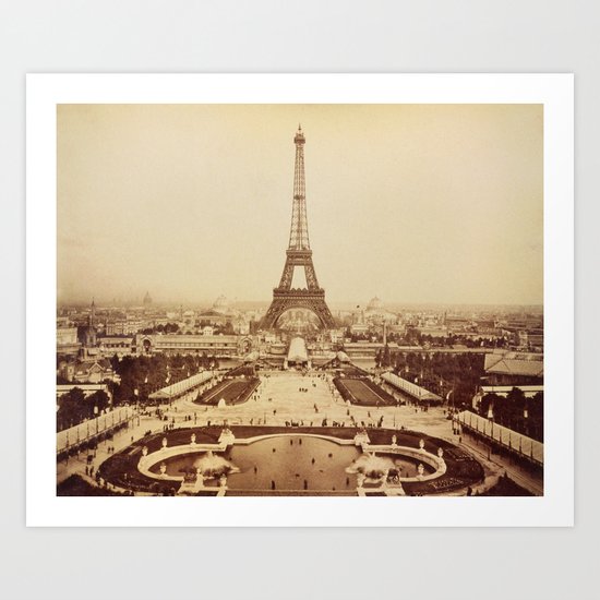 Eiffel Tower and Champ de Mars 1889 Paris Art Print