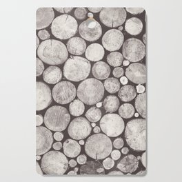 Black and White Stacked Logs x Hygge Rustic Cabin  Cutting Board
