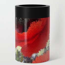 Poppy flowers bouquet pixel art Can Cooler