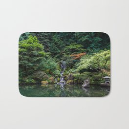 Portland Japanese Garden - Portland, Oregon Bath Mat | Water, Portland, Japanesegarden, Color, Relection, Waterfall, Garden, Japanese, Photo, Botanicalgarden 