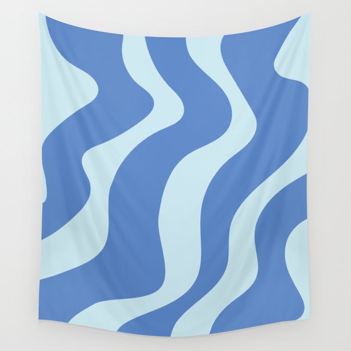 Blue Swirl Pattern Wall Tapestry