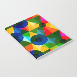 Abstract, bright, multicolor pattern of geometric shapes. Notebook