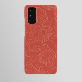 Red Topographic Map 02A Android Case