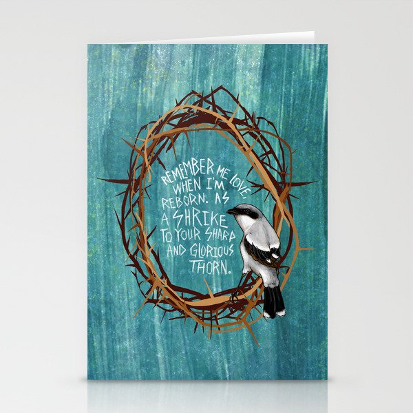 shrike with thorns Stationery Cards
