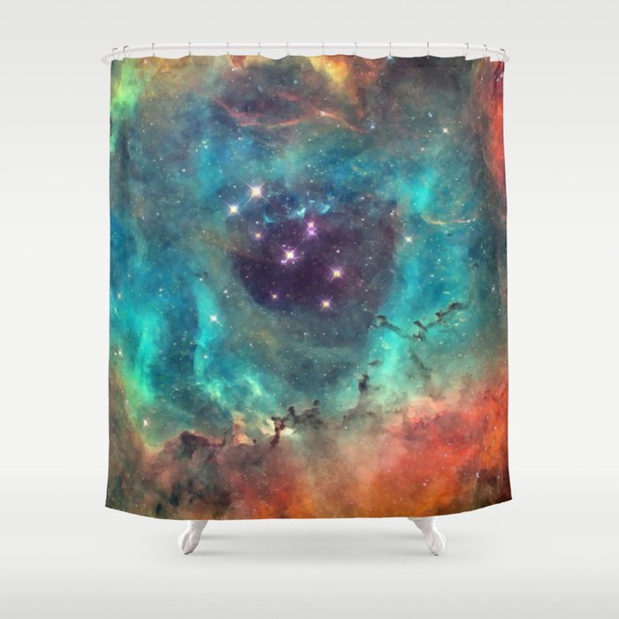 Colorful Nebula Galaxy Shower Curtain