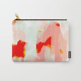 Veronica - Red & blush abstract art Carry-All Pouch | Digital, Abstract 