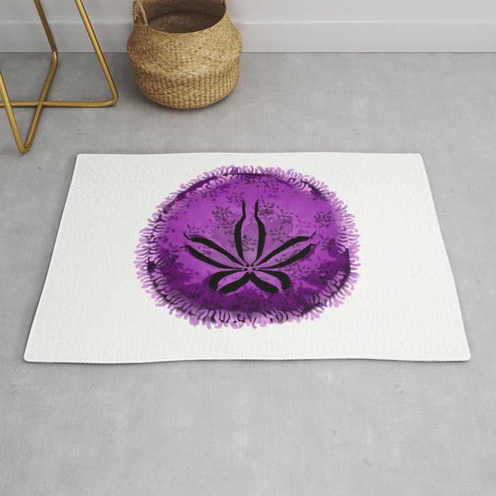 Live Purple Sand Dollar Rug By Paintedlynx Society6 Live Purple Sand Dollar Rug By