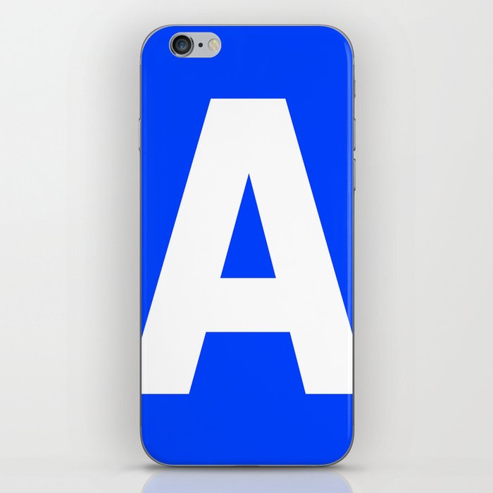 Letter A (White & Blue) iPhone Skin