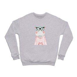 Beautiful Animal With Glasses Design Crewneck Sweatshirt