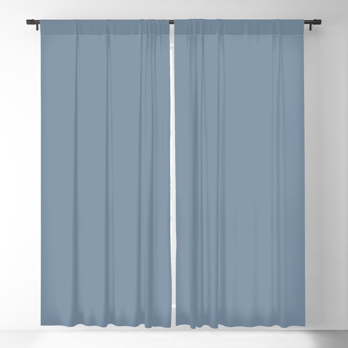 Dark Pastel Blue Solid Color Pairs To Behr's 2021 Trending Color Jean Jacket Blue S510-4 Blackout Curtain