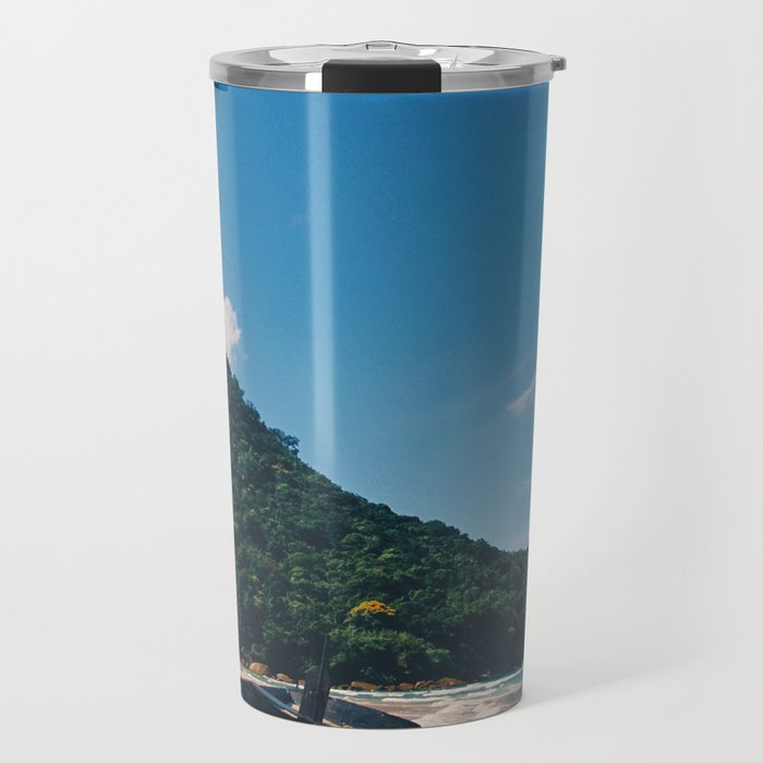 Brazil Photography - Wooden Boat At The Desolate Beach Travel Mug