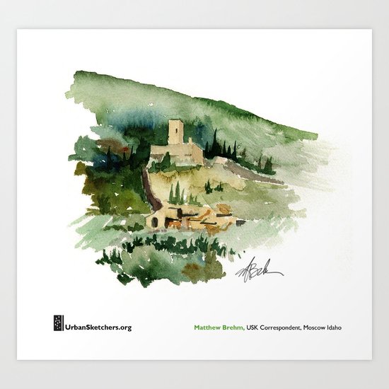 Matthew Brehm, "Rocca Minore, Assisi" Art Print