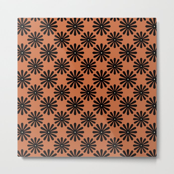 Apricot floral pattern design Metal Print