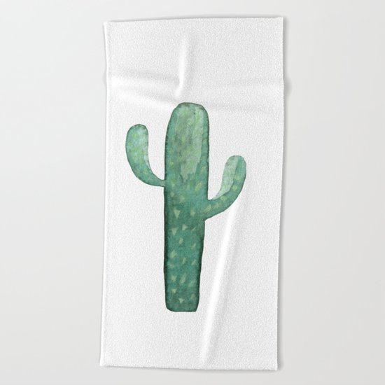 Arizona Mint Cactus on White Beach Towel