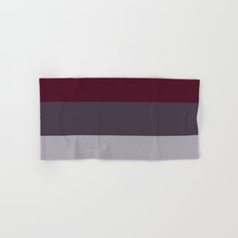 scandinavian moody winter fashion dark red plum burgundy grey stripe Hand & Bath Towel