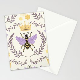 Queen Bee - Lavander Purple and Yellow Stationery Card