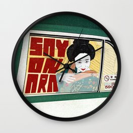 Sayonara #2 Wall Clock | Love, Green, Geisha, Asian, Taxi, Kyoto, Sayonara, Woman, Japan, Tokyo 