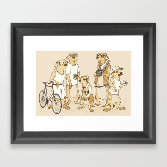 Hipster Meerkats Framed Art Print