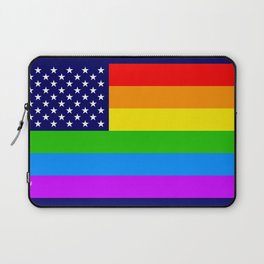 Gay USA Rainbow Flag - American LGBT Stars and Stripes Laptop Sleeve