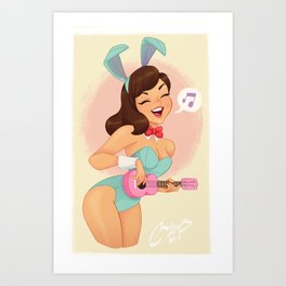 ukulele bunny  Art Print