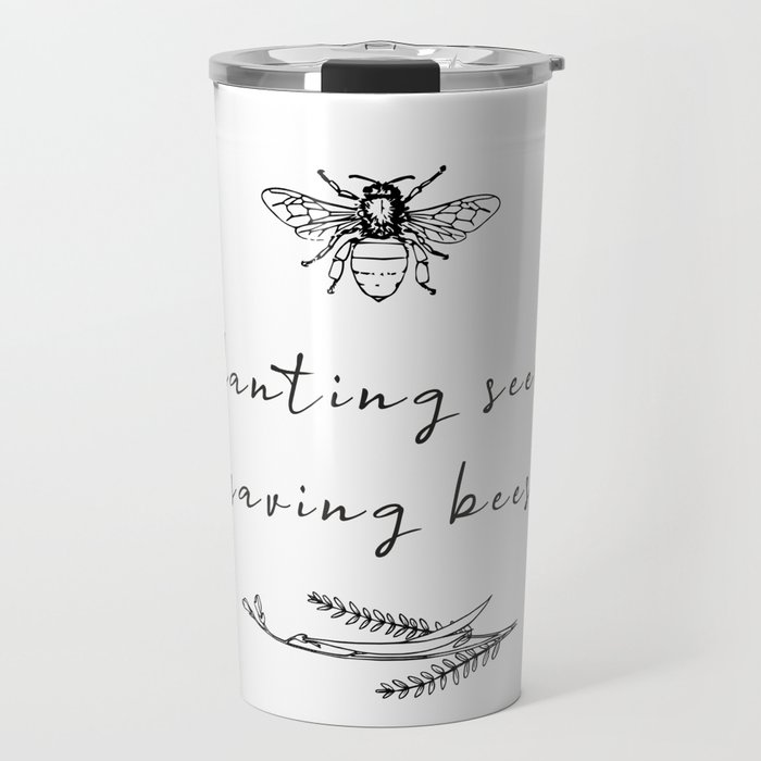 Bee and flower Travel Mug