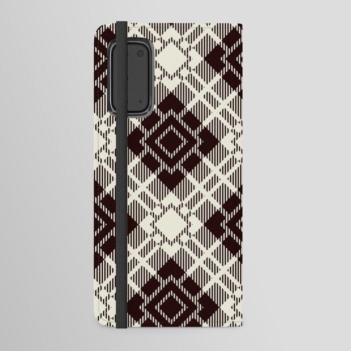 Black and White Square Pattern Android Wallet Case