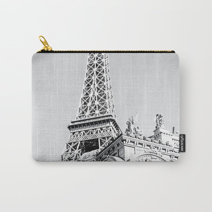 Eiffel tower at Las Vegas, USA in black and white Carry-All Pouch