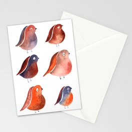 Six Birds with Feelings Stationery Card