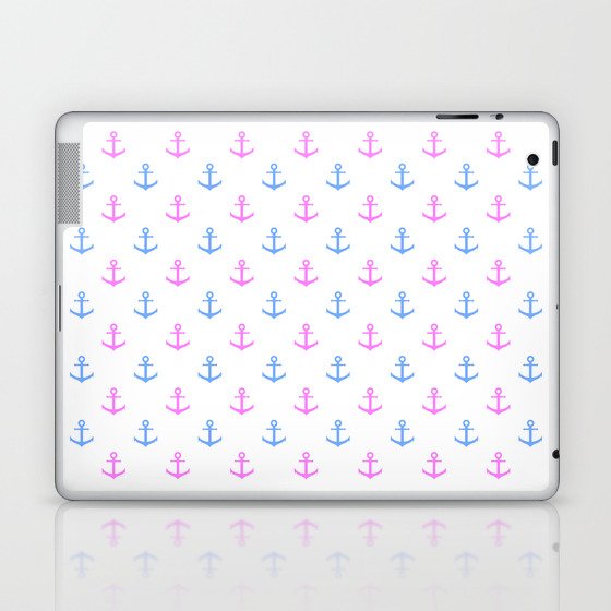 Pink and Blue Nautical Anchors Laptop & iPad Skin