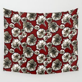 Modern expressive hand drawn flowers Wall Tapestry