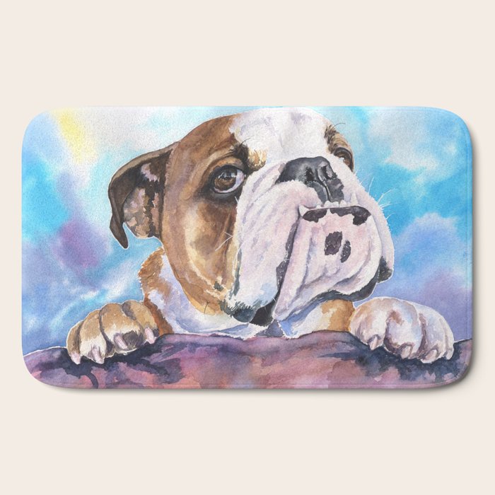 English Bulldog Watercolor Pillow Cover Dogs Home Decor