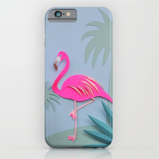 Pink and blue flamingos! iPhone & iPod Case