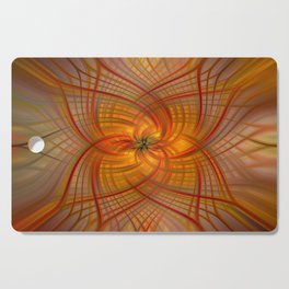Red & Orange Symmetrical Twirl Digital Abstract Art Cutting Board