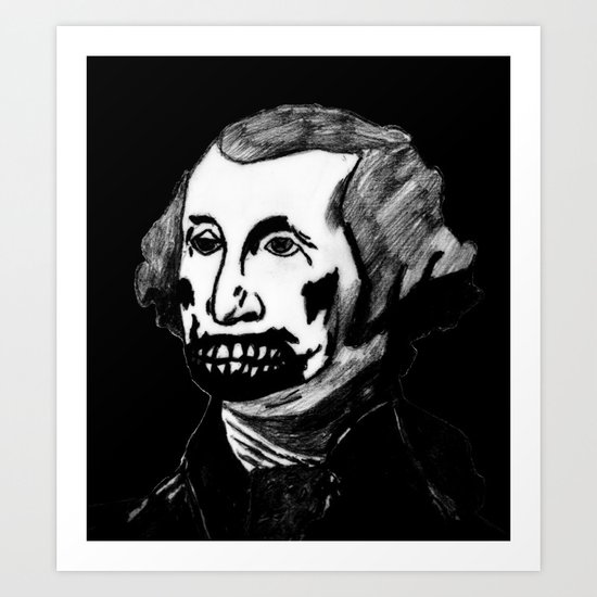 01. Zombie George Washington Art Print