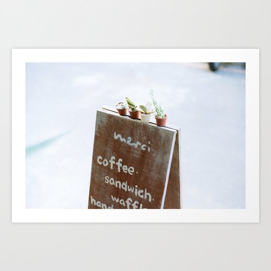 Outside the Coffee Shop Art Print